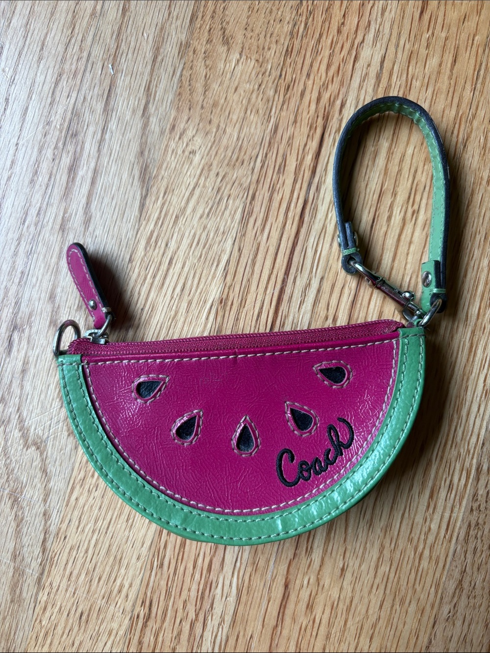 Coach Watermelon Charm/Wristlet in Pink and Green